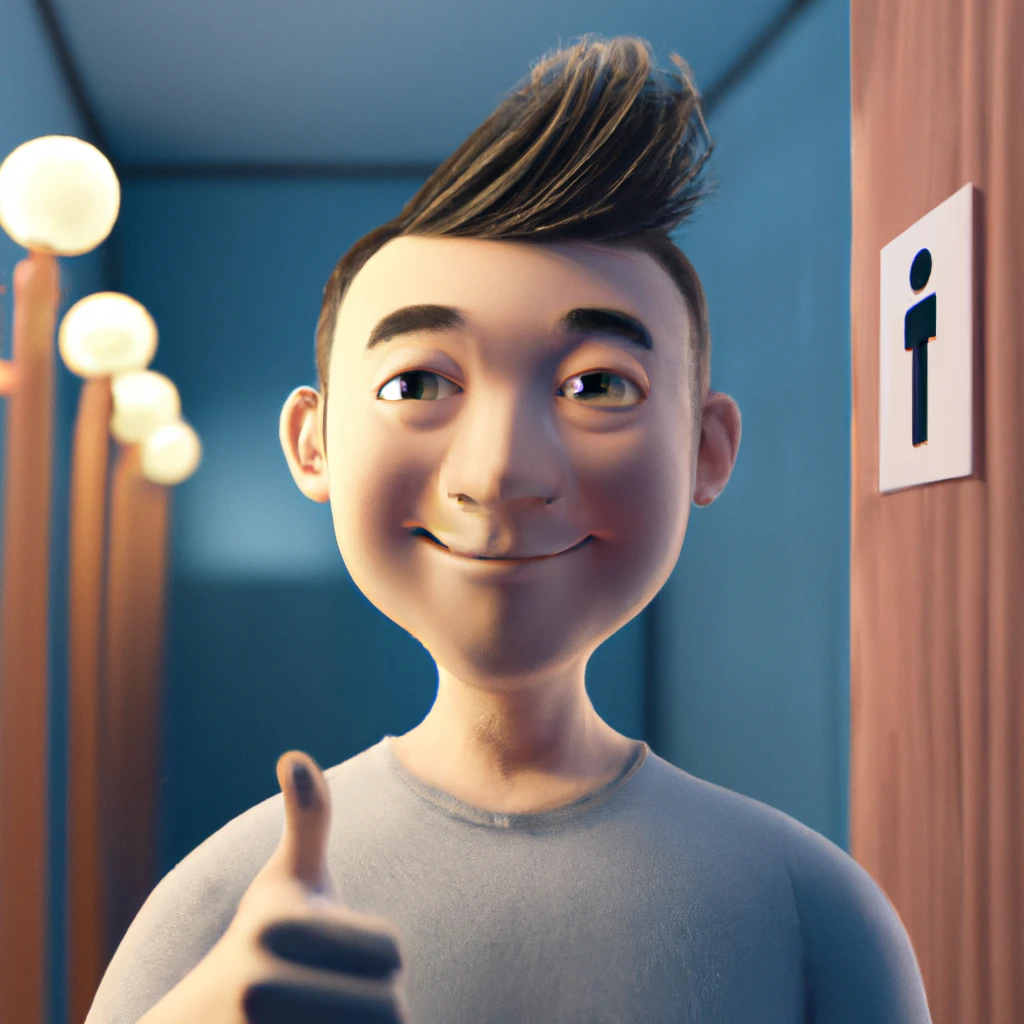 Illustration: asking where the bathroom is