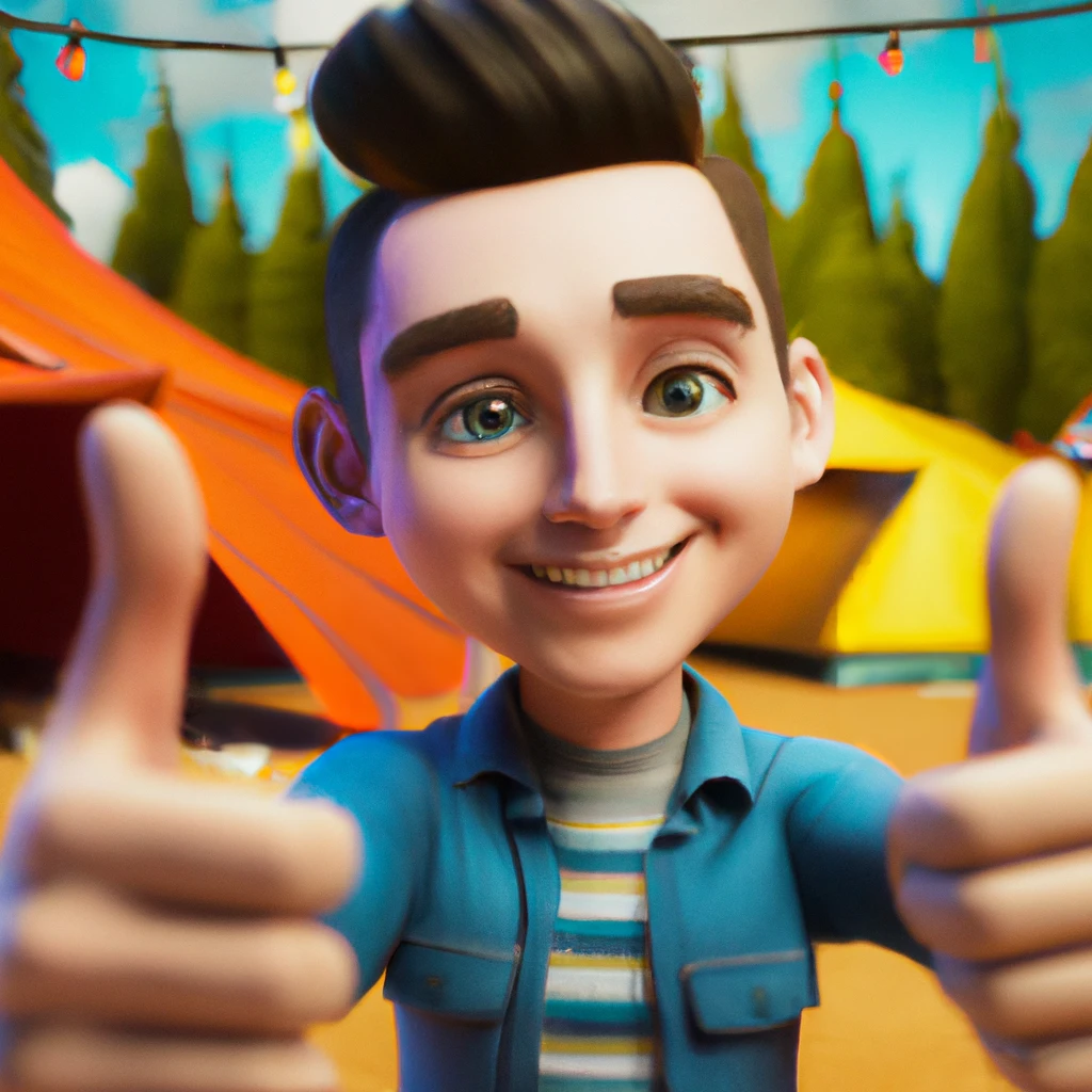 Illustration: at a camping ground