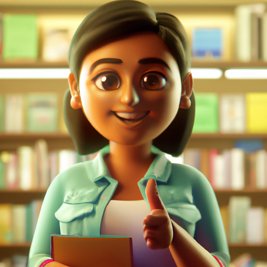 Illustration: at the bookstore