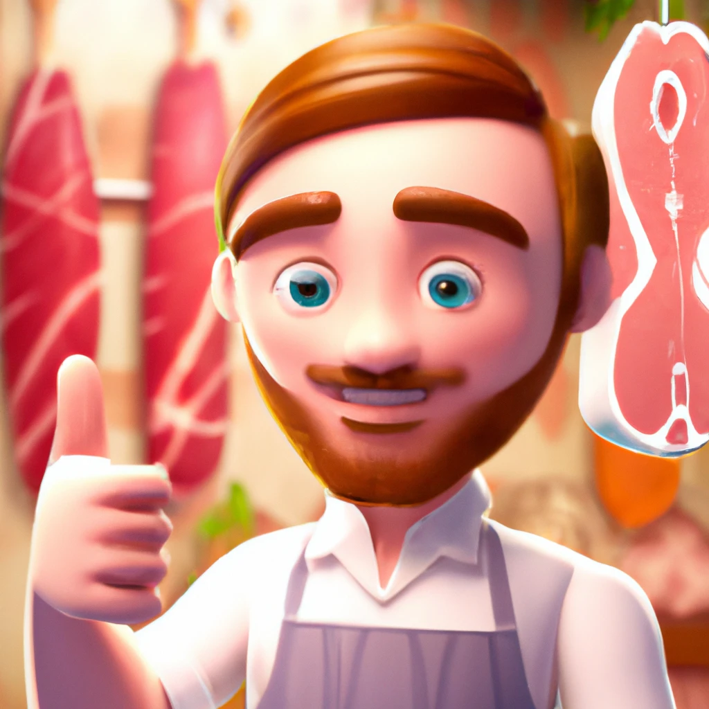 Illustration: at the butcher shop