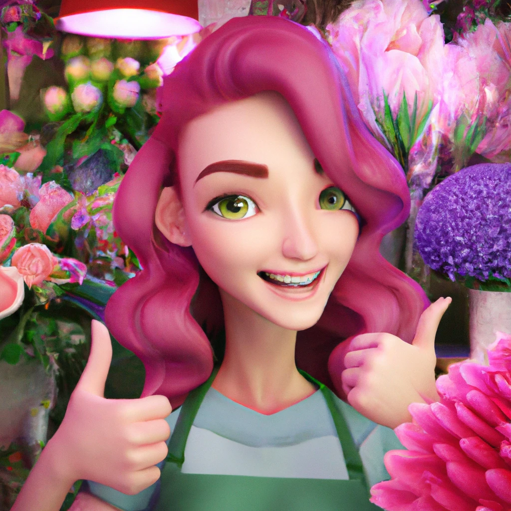 Illustration: at the flower shop