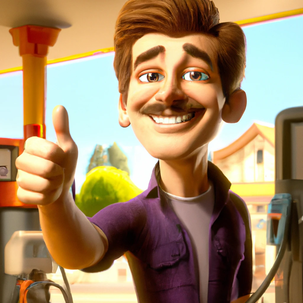 Illustration: at the gas station