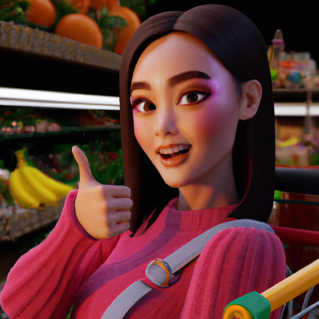 Illustration: at the grocery store