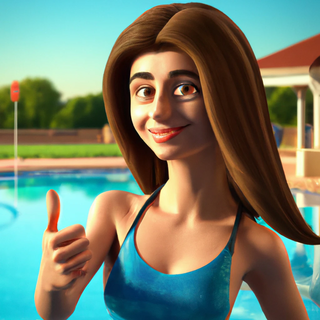 Illustration: at the swimming pool