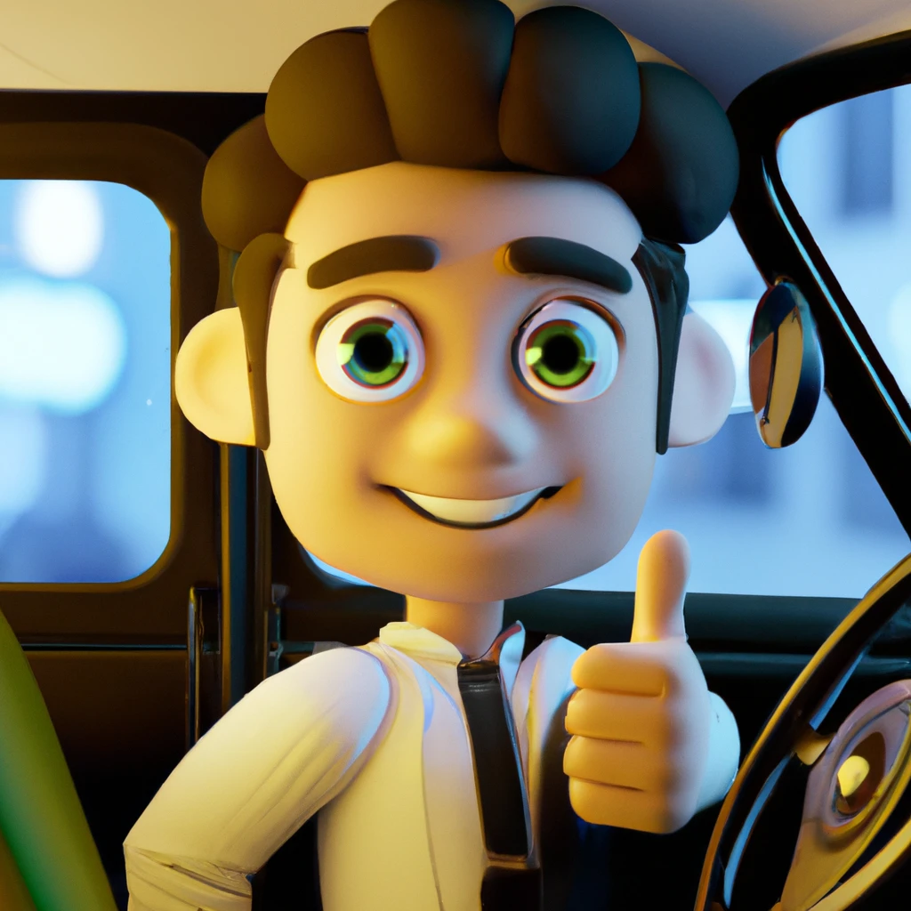 Illustration: in a taxi