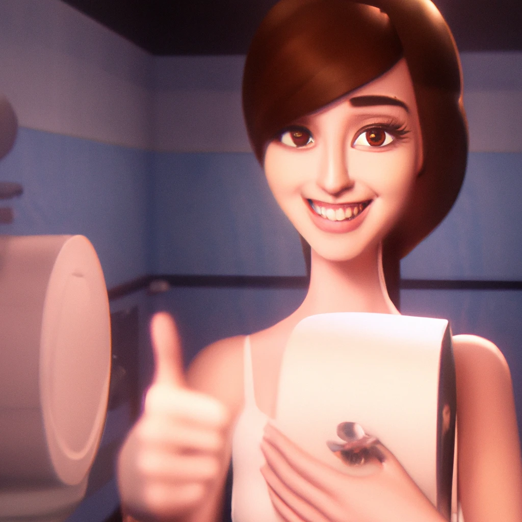 Illustration: in the bathroom (restroom)