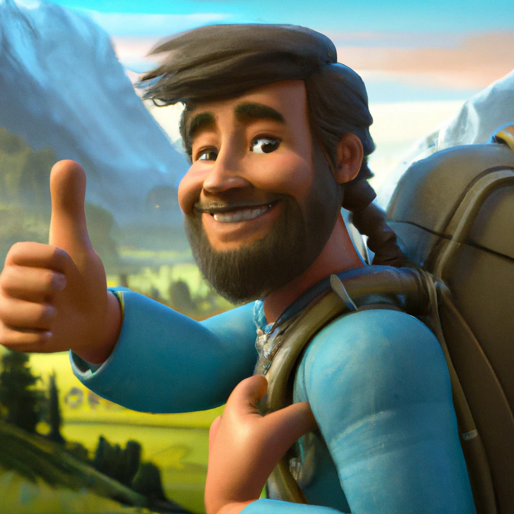 Illustration: on a hike